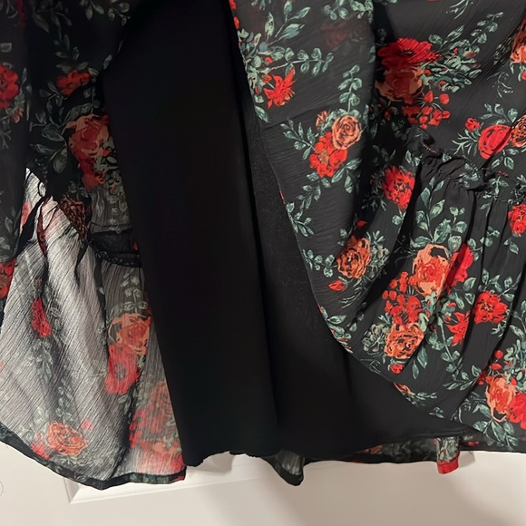 Altar’d State floral, black long sleeve dress - Picture 9 of 10